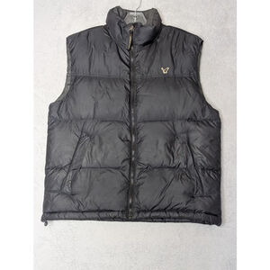 American Eagle Vest Mens L Black Puffer Down
